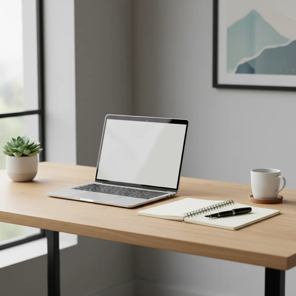 Personne travaillant sereinement dans un environnement naturel, productivité sans stress