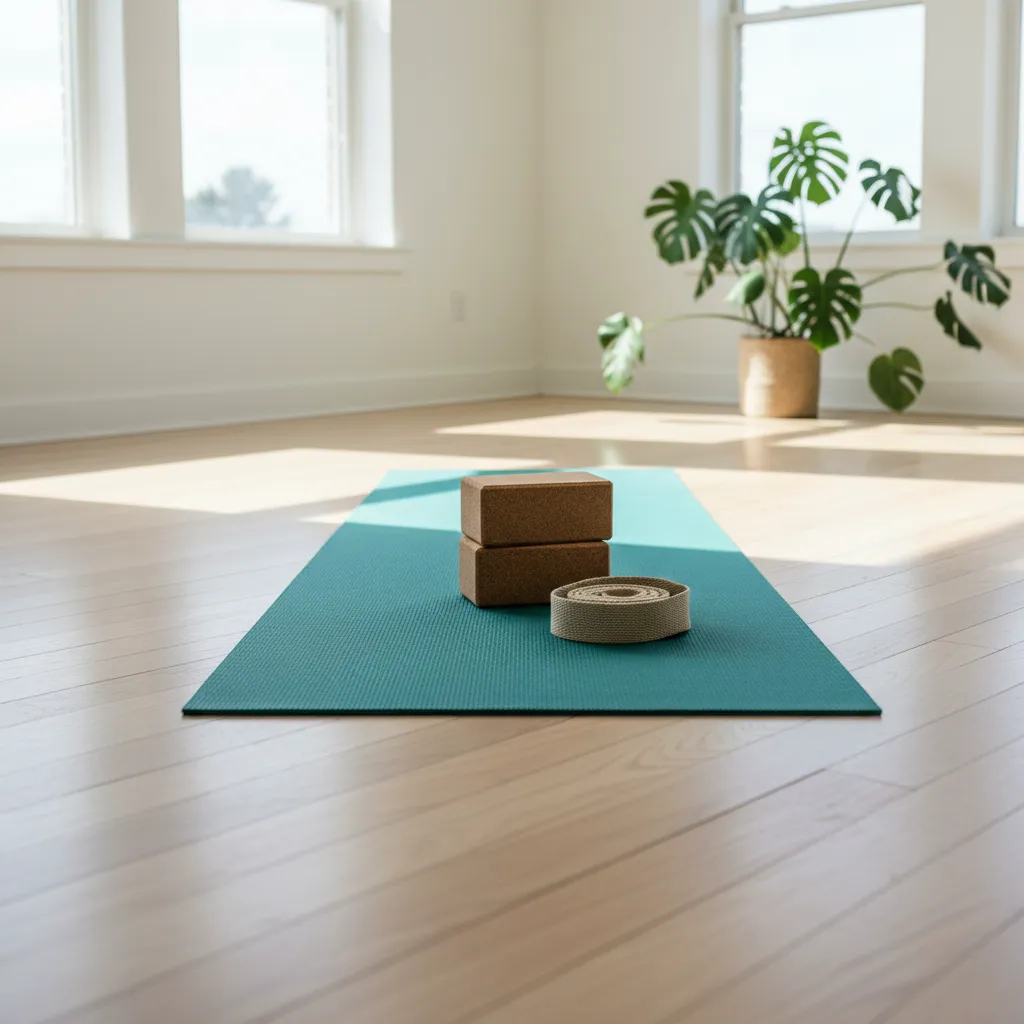 Postures de yoga de base illustrées pour débutants sur un tapis